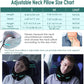Travel Pillow, Super Neck Chin Head Support, Memory Foam, Neck Pillows for Travel Sleeping Airplane Car Office with Compact Carry Bag Black Small