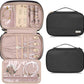 Jewelry Travel Case Organizer for Necklaces, Earrings, Rings, Bracelet, Watch, Soft Sided, Black