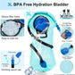 Hydration Pack Backpack with 3L Water Bladder for Men & Women, Hiking Daypack with Thermal Insulation | Running, Cycling, Camping, Skiing, Outdoor Activities