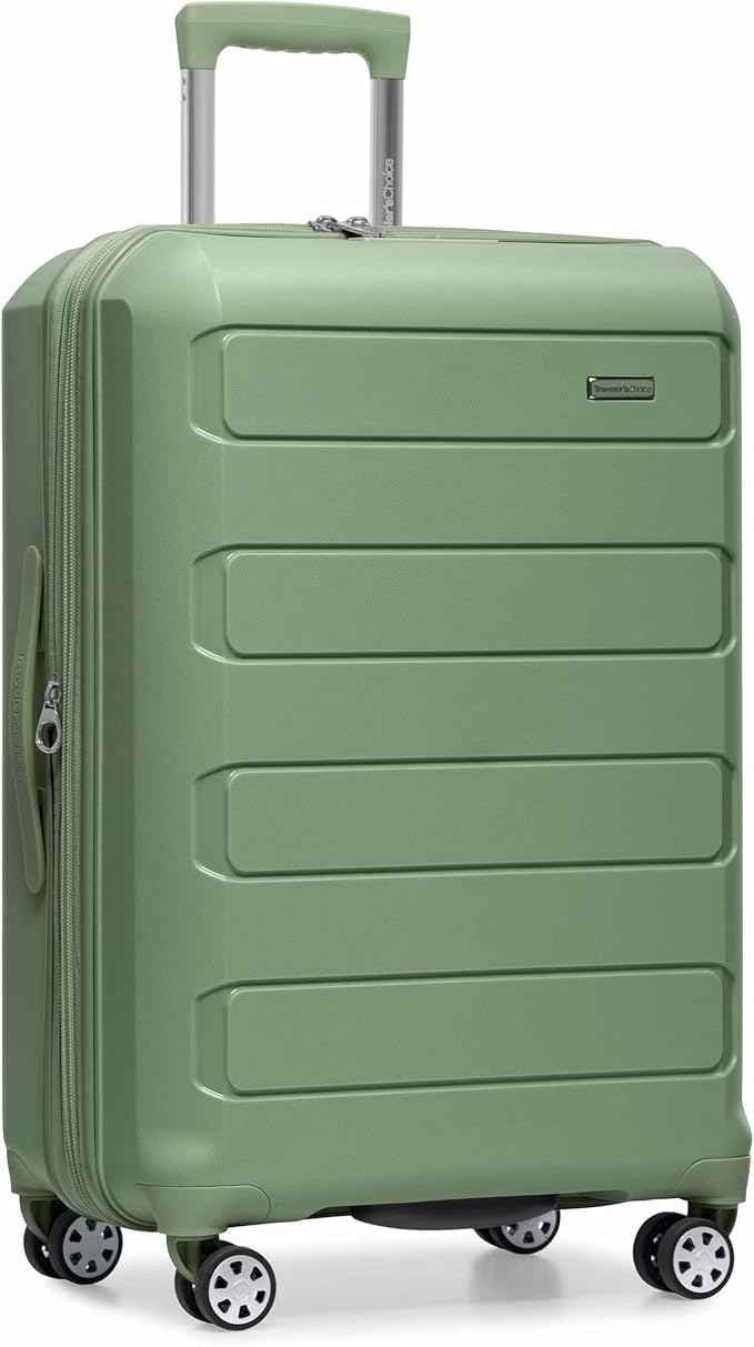 Traveler's Choice Pagosa Hardshell Expandable Luggage with Spinner Wheels, Green, 30-Inch Large