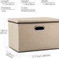 PRANDOM Large Collapsible Storage Baskets with Lids [5-Pack] Jute Fabric Foldable Storage Bins Boxes Organizer Containers Cube with Cover for Home Bedroom Closet Office Nursery (17.7x11.8x11.8)