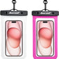Hiearcool Universal Waterproof Phone Pouch,IPX8 Cell Phone Waterproof Case Up to 8.3" for iPhone 16 15 14 13 Pro Max,Beach Essentials Vacation Must Haves-Clear&Bright Red-2Pack