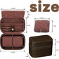 CONBOLA 2 Watch Travel Case for Men with Accessory Compartment,Compact Watch Box for Men Jewelry Case with Microsuede Interior,PU Leather Protect Fits Watches & Smartwatches Up to 55mm. (Brown)