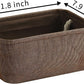 TheWarmHome Storage Basket for Organizing - 12x8x5 inch Small 6 Pack Collapsible Storage Bin for Shelves with Handles, Canves Storage Box for Cloth Closet Organizer Gift Toy (Brown)