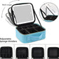 Makeup Organizer Bag with Mirror, Lighted Travel Makeup Bag 3 Colors Modes, Cosmetic Bag Make up Organizer with Mirror and Light, Makeup Train Case Portable Cosmetic Storage Case Gifts(Blue)