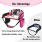 Kids Travel Tray, Travel Tray For Kids Car Seat, Toddler Road Trip Essentials With Drawing Kit, Carseat Tray For Kids Travel, Travel Activities Road Trip Must Haves For Kids (Pink-2PCS)