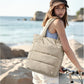 BAGSMART Tote Bag for Women, Lightweight Puffy Tote Bag with Compartments Shoulder Bag Handbag for Travel, Work, Gym,