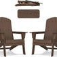 Folding Adirondack Chair with Cup Holder Set of 2, HDPE Patio Chairs,All-Weather Outdoor Chairs for Backyard, Deck,Fire Pit-Coffee