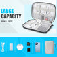 Travel Cable Organizer Bag, Electronics Organizer Tech Pouch with Double Layers for Cords, Chargers, Phone, Earphones, USBs, SD Cards - Travel Essentials Portable Waterproof Tech Pouch