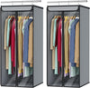 Univivi Garment Bags for Hanging Clothes, Large Clothes Storage Bags Closet Organizer with Clear Window, Premium Hanging Garment Storage Bag for Suits, Coats, Jackets, 40", 2-Pack (Grey)