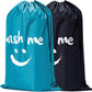 HOMEST 2 Pack XL Wash Me Travel Laundry Bag, Dirty Garments Organizer, Large Enough to Hold 4 Loads of Clothes, Easy Fit a Hamper or Clothing Basket, Black and Sky Blue