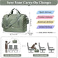 Travel Duffel Bag for Women, Carry-on Overnight Weekender Bags with Wet Pocket & Toiletry Bag, For Spirit Airlines 18x14x8 Personal Item Bag,Small,Olive Green