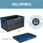 CleverMade Collapsible Storage Bins - Ocean 3 Pack 62L / 16 Gal holds 75 lbs - Stackable Containers Heavy Duty Capacity Crates Space-Saving