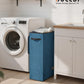 SOLEDI Slim Laundry Hamper with Lid, Narrow Laundry Basket with Removable Bags, Dirty Clothes Hamper with handle, Small Hamper perfect for Laundry room, Bathroom, Bedroom, Small spaces. 70L Blue