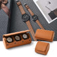 Oirlv Premium Leather Watch Roll Travel Case 3-Slot Watch Box for Men and Women Storage & Organizer Display, Anniversary Birthday（Brown）