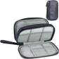 Leather Travel Electronic Organizer - Double Layer, Waterproof Case for Cables, Chargers, Phones & More - Portable, Shockproof Pouch for All Your Electronics Accessories (Dark Blue, M)