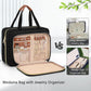 Wedama Toiletry Bag for Women, Hanging Travel Toiletry Bag with Jewelry Organizer Compartment Large Makeup Bag, PVC Waterproof Cosmetic Travel Bag for Travel Business Trips Camping Bathroom, Black - Roamly