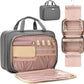 Toiletry Bag for Women with Jewelry Organizer Compartment, Jewelry Boxes for Gifts, Travel Makeup Cosmetic Bag with Hanging Hook for Full-sized Toiletries, Shampoo - Grey, Gifts for Women