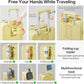 mixi Checked Luggage with Cup Phone Holder and Charger Hard Shell Suitcases with Spinner Wheels, 24 Inch Lark Yellow