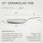 Made In Cookware - 12" Ceramic Non Stick Frying Pan (Stainless Handle) - 5-Ply Stainless Clad with Stay-Cool Handle - Professional Cookware