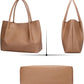 KKXIU Tote Bag for Women Vegan Leather Shoulder Purse Large Capacity Travel Bag