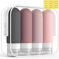 ME.FAN Travel Bottles for Toiletries, TSA Approved 3oz Silicone Journey Size Containers, Portable Split Bottle for Conditioner, Shampoo, Lotion- 4 Pack Pink