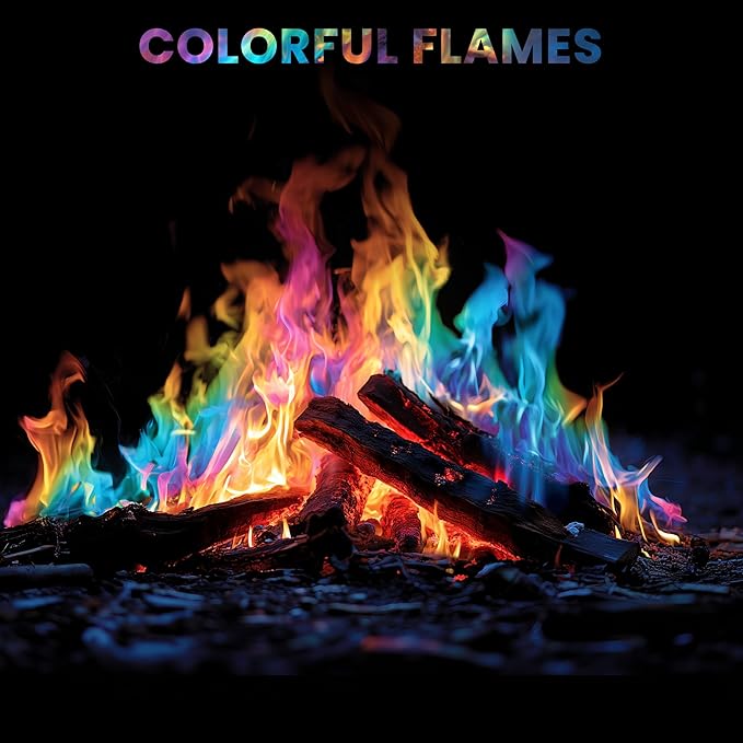 Magical Flames Fire Color Changing Packets Fire Pit, Fire Color Packets for Camping Essentials, Campfire, Bonfire & Fireplaces, Campfire Accessories