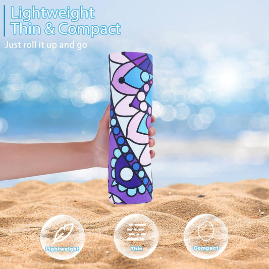 4 Pack Microfiber Oversized Lightweight Beach Towel 71"x32" Extra Thin Large Sand Free Towels Travel Swim Pool Yoga Gym for Adults Women Men Beach Essentials Accessories Vacation Gift