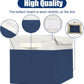 Large 17" 42 Quarts Collapsible Stackable Storage Bins with Lids [3-Pack] Foldable Fabric Linen Storage Boxes Cube, Closet Organizer Baskets with Label for Home (16.7 x 12 x 12", Navy Blue & White)