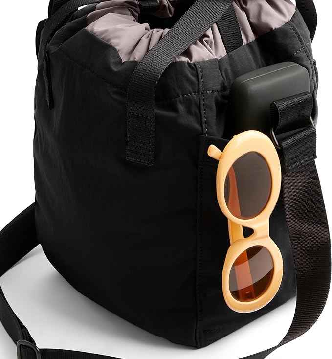 Bellroy Cinch Bucket Bag (compact 9 liter lightweight crossbody bag with external organization, internal zip pocket, adjustable shoulder strap, and adapts to be carried three ways) - Black