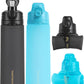 TakeToday Collapsible Water Bottles 20oz, Leak Proof, BPA-Free, Foldable Silicone Travel Water Bottle with Straw Strap for Cycling, Hiking, Outdoors