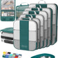 10 Set Compression Packing Cubes for Travel Essentials,Compressible Expandable Packing Cubes for Suitcase,OlarHike Luggage Organizer Bags,Handy Helper for Organizing Clothes(Dark Blue Green) - Roamly
