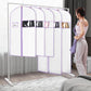 Syeeiex 60'' Garment Bags for Hanging Clothes, Set of 8 Dress Bags for Gowns, Dress Garment Bags for Gowns, Evening Dresses, Fur Coat, Long Dress(White & Purple)