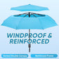 PTEROMY Windproof Compact Travel Umbrellas for Rain and Sun, Withstands 85MPH Winds Auto Open Close Folding Umbrella with Ergonomic Handle, Quick Dry Canopy for Commuting or Backpack