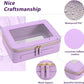 Aveniee Clear Makeup Bag Organizer,Large Travel Toiletry Bag for Women, Waterproof Cosmetic Pouch with Zippers,Car Organizers and Storage Case for Accessories,Lilac