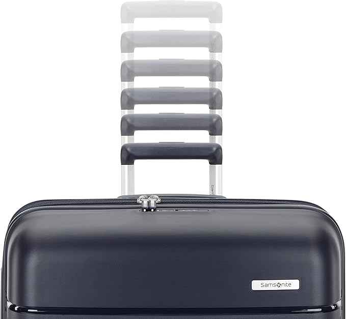 Samsonite Elevation Plus - Carry-On Hardside Luggage - Scratch Resistant Polypropylene Shell, RightHeight™ Adjustable Handle, Integrated AirTag Holder, TSA Lock, WetPak™ Compartment - Midnight Blue