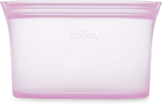Zip Top Reusable Food Storage Bags | Medium Dish [Lavender] | Silicone Meal Prep Container | Microwave, Dishwasher and Freezer Safe | Made in the USA