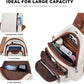 10L Crossbody Sling Bag for Women Men Anti Theft Cross Body Fanny Pack Belt Bag Purse Gifts for Women Faux Leather, Beige Brown