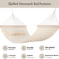 ANOW Two Person Hammock with Spreader Bars and Detachable Pillow, Heavy Duty Hammock for Outdoors Indoors, 450 LBS Weight Capacity, Cream