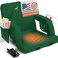ACELETIQS Heated Stadium Seats for Bleachers with Back Support – USB Battery Included - Upgraded 3 Levels of Heat - Foldable Chair - 4 Pockets, Cup Holder - for Camping, Games & Sports (Hunter Green)