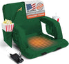 ACELETIQS Heated Stadium Seats for Bleachers with Back Support – USB Battery Included - Upgraded 3 Levels of Heat - Foldable Chair - 4 Pockets, Cup Holder - for Camping, Games & Sports (Hunter Green)