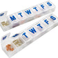 Weekly Pill Organizer - (Pack of 2) Extra Large Vitamin Container with Jumbo Easy to Read Letters, BPA Free - Daily Travel 7 Day Medication Pill Box Case
