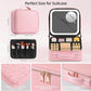 Lighted Makeup Case with Mirror, Adjustable Dividers - Portable Cosmetic Organizer Bag for Travel