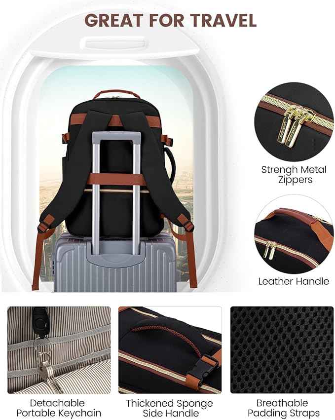 LOVEVOOK 40L Travel Backpack for Women & Men, Airline Approved Carry On Luggage with 3 Packing Cubes, TSA Overnight Bags, Waterproof Personal Item Bag, Weekender Essentials Backpacks fits 17" Laptop