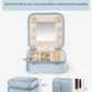 Vlando Travel Jewelry Box for Girls Women, Initial Jewelry Organizer Box Travel Must Haves Jewelry Case for Girls, Necklace Earrings Ring Box Travel Gifts for Sister Daughters - Letter R, Blue