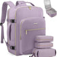 LOVEVOOK Travel Backpack for Women & Men 40L,Airline Approved Carry On Backpack Travel Essentials,TSA Carry on Luggage,Waterproof Personal Item Travel Bag,Suitcase with 3 Packing Cubes,Light purple