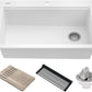 KRAUS Bellucci Workstation 33 in. Drop In Single Bowl Granite Kitchen Sink in White with Accessories, KGTW1-33WH