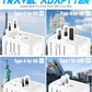 Universal Travel Adapter 35W PD Fast Charging Offers 3X2.4A USB-A Ports, 2X USB-C Ports and Multi AC Outlet, International Plug Converter Worldwide Travel Charger All in One for EU US UK AUS