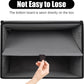 Large 17" 42 Quarts Collapsible Stackable Storage Bins with Lids [3-Pack] Foldable Fabric Linen Storage Boxes Cube, Closet Organizer Baskets with Label for Home (16.7 x 12 x 12", Black & Gray)
