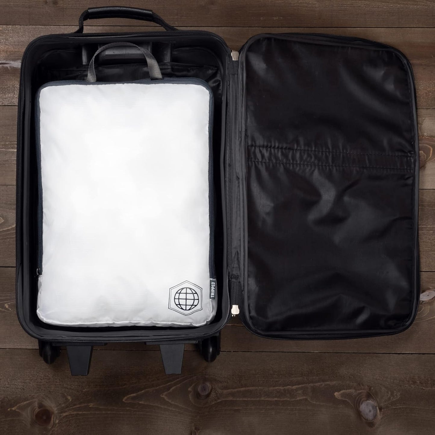 Large Compression Packing Cubes for Travel-Packing Cube Luggage Organizers 4 Piece Set for Checked Luggage-Ultralight, Expandable/Compression Bags by TRIPPED Travel Gear (White 4 Piece) - Roamly